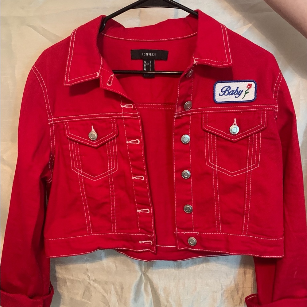 Red “Baby” Forever 21 Jean Jacket